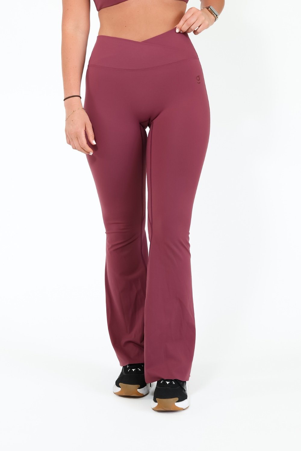 Calza pretina cruzada micro polar - Burdeo