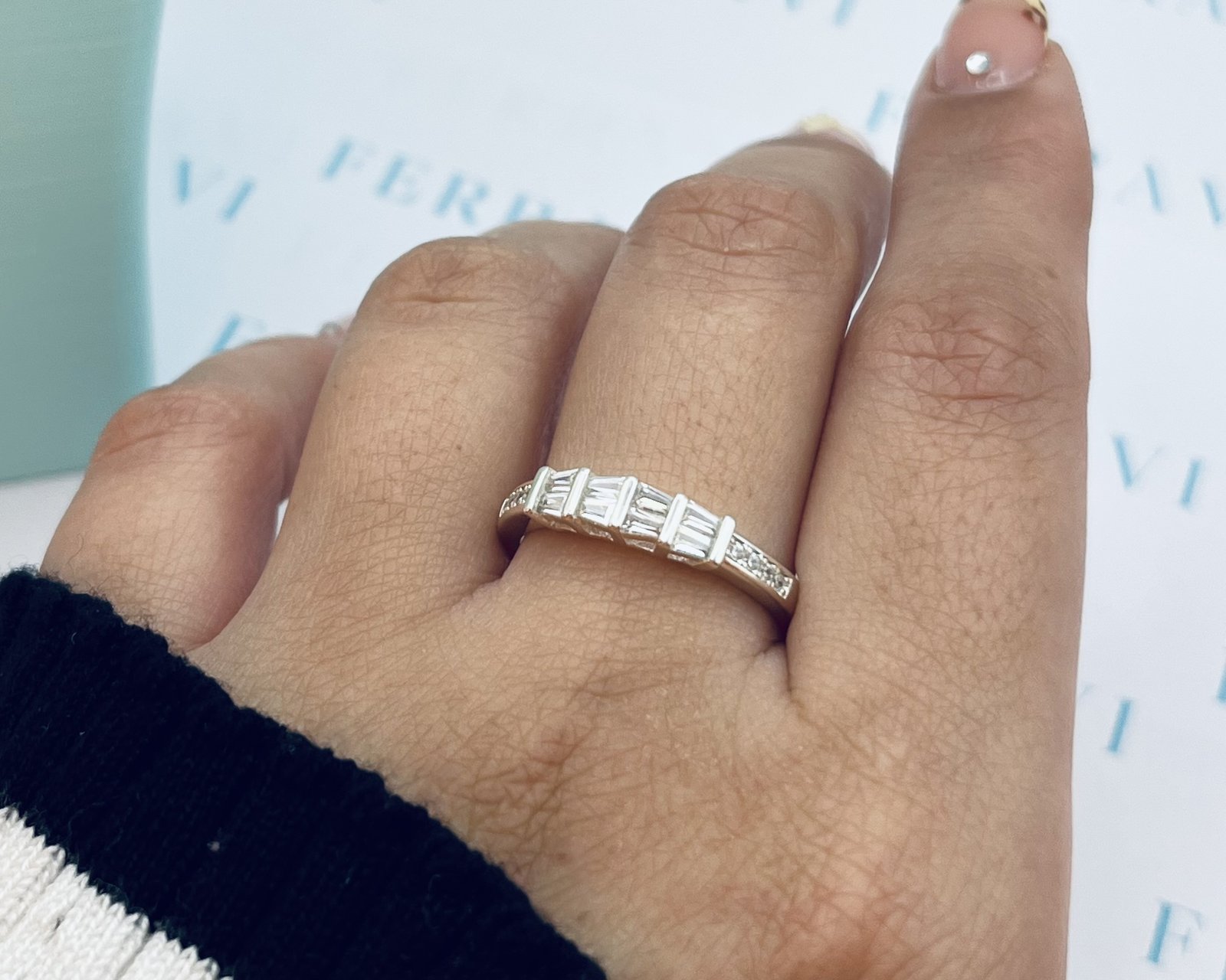 Anillo Espejo Cristal Blanco