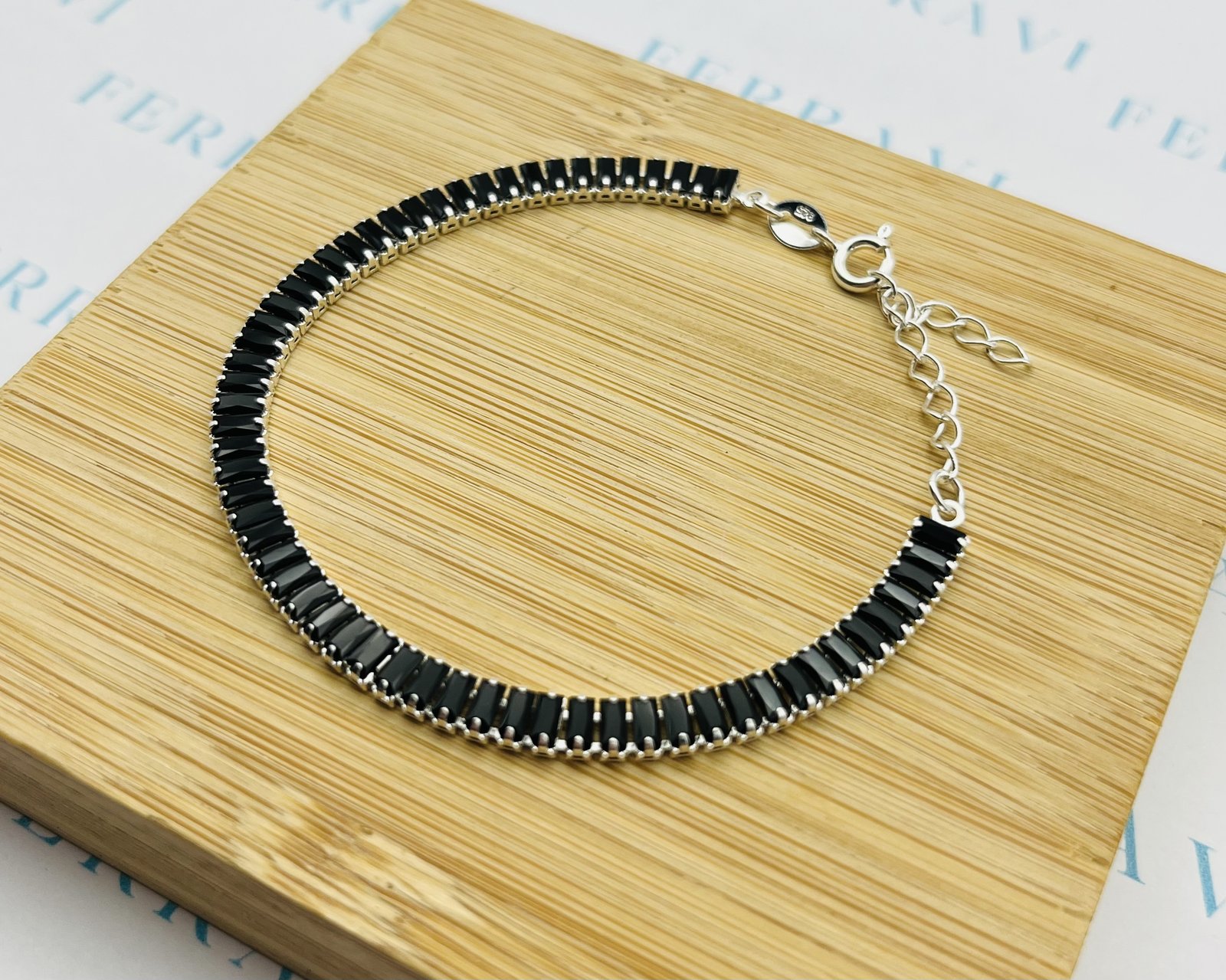 Pulsera Cristal Ambar Negra - 22cm