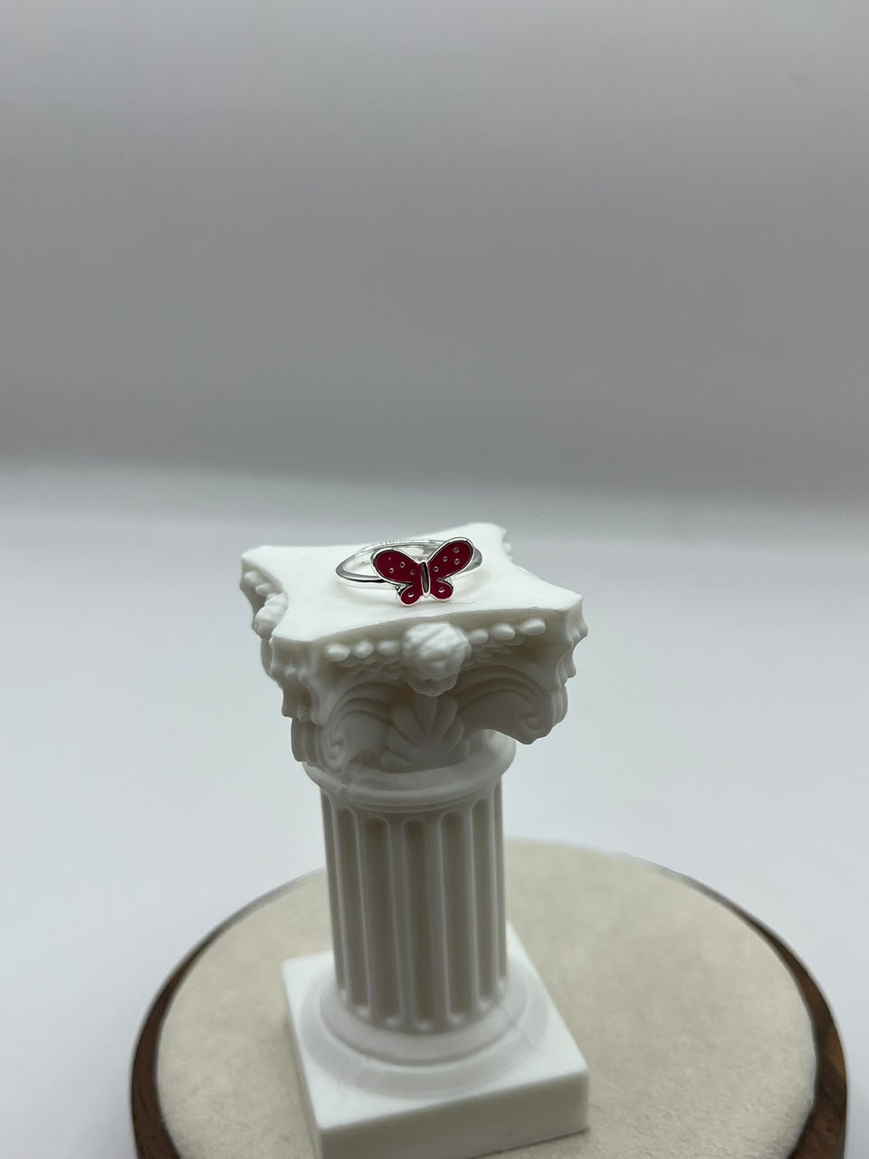 Anillo Mariposa Esmaltada Fucsia