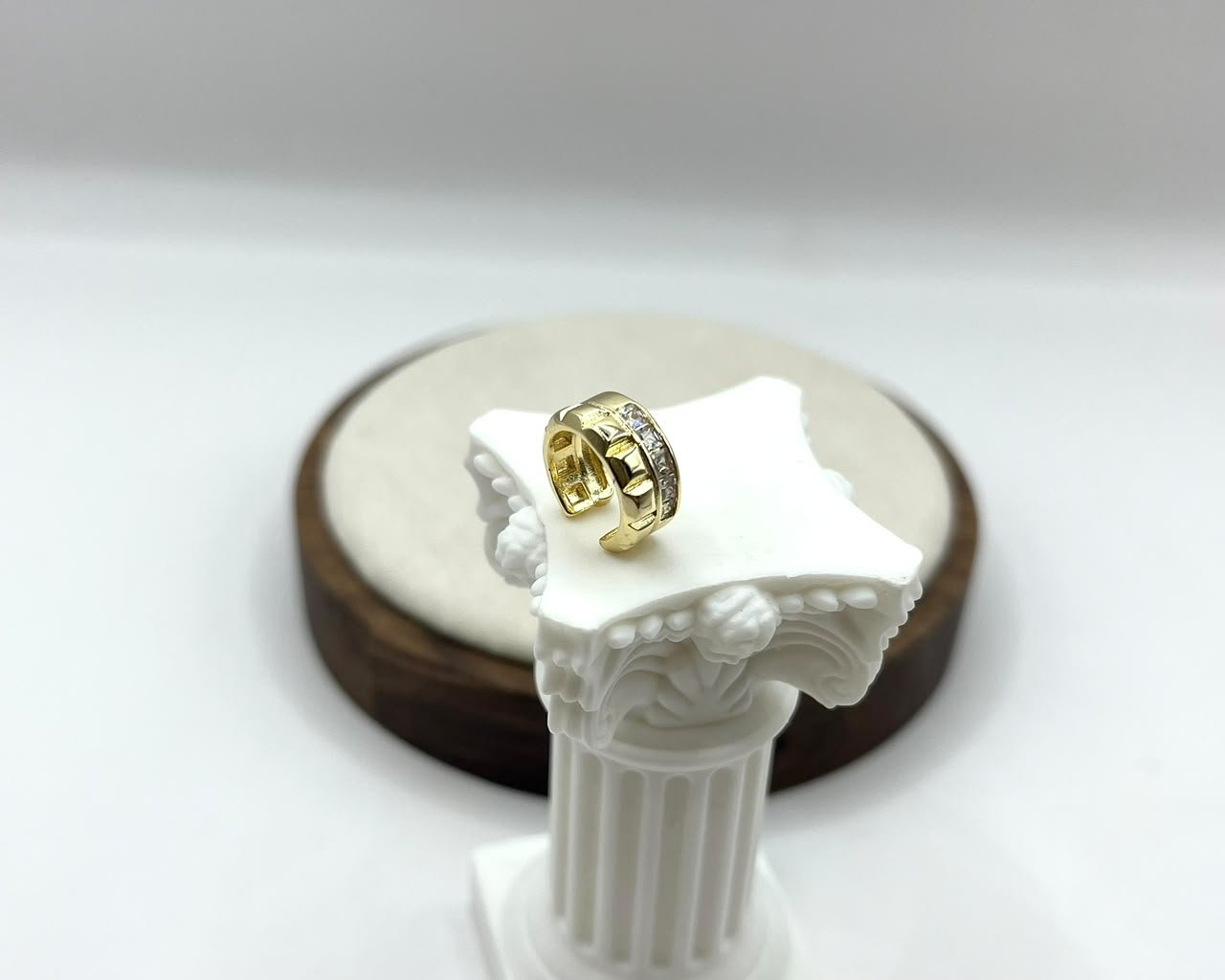 Aros Ear Cuff Cristal Cuadrado