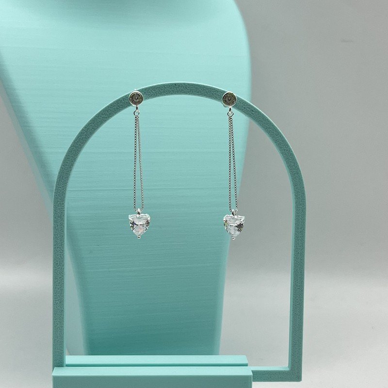 Imagen de Aros Cadena Corazón Circón