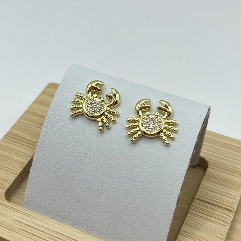 Aros con Tope Estilo Cangrejo - 1cm