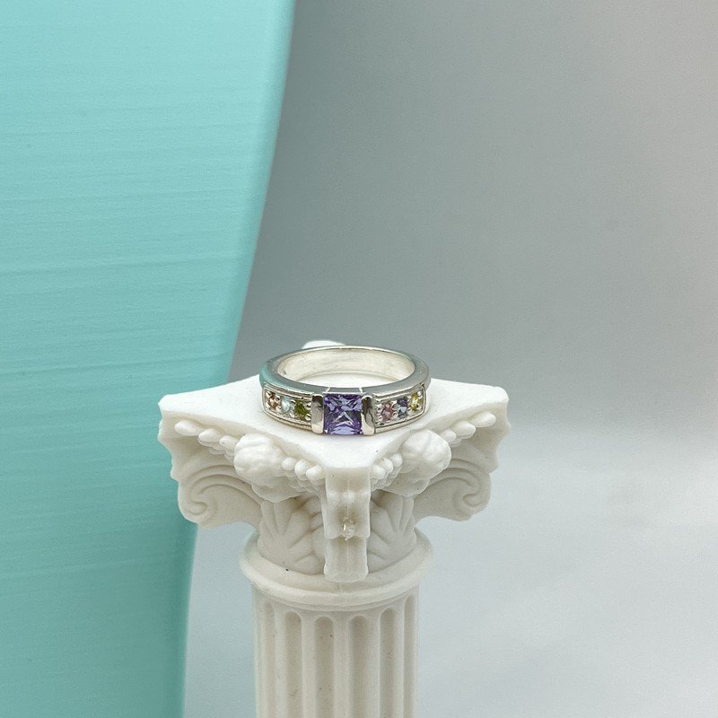 Imagen de Anillo Arcoiris Con Cristal Colores