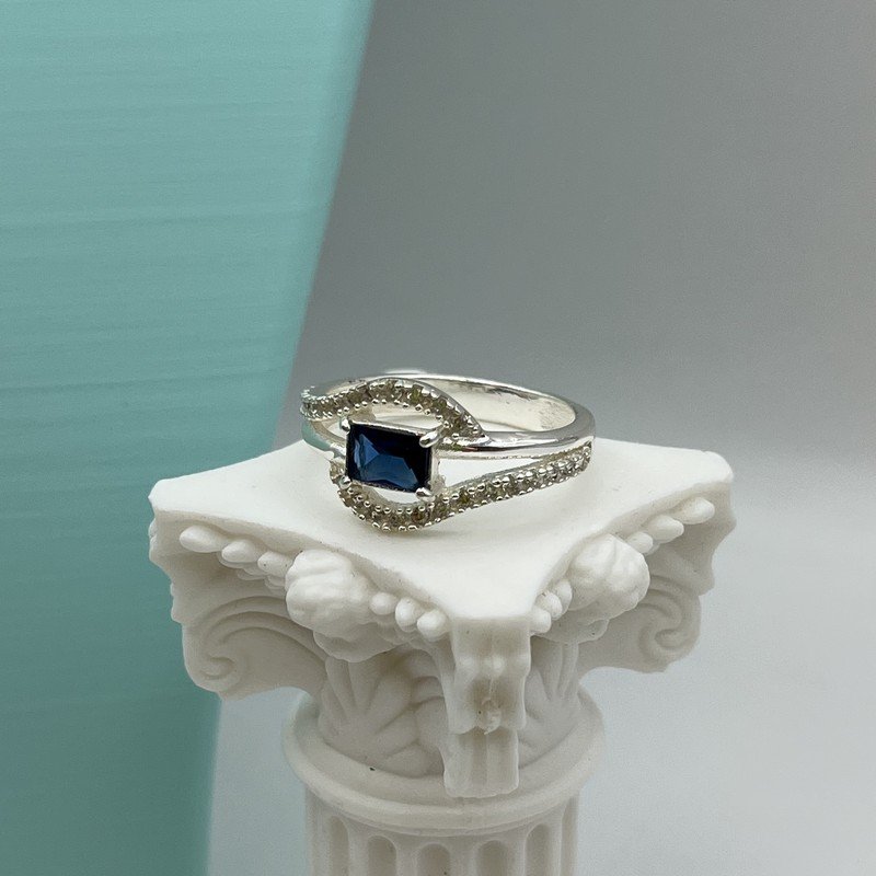 Imagen de Anillo Eyes Con Cristal Azul