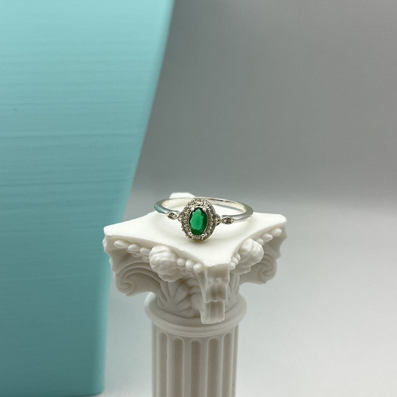 Anillo Esmeralda Con Cristal Verde