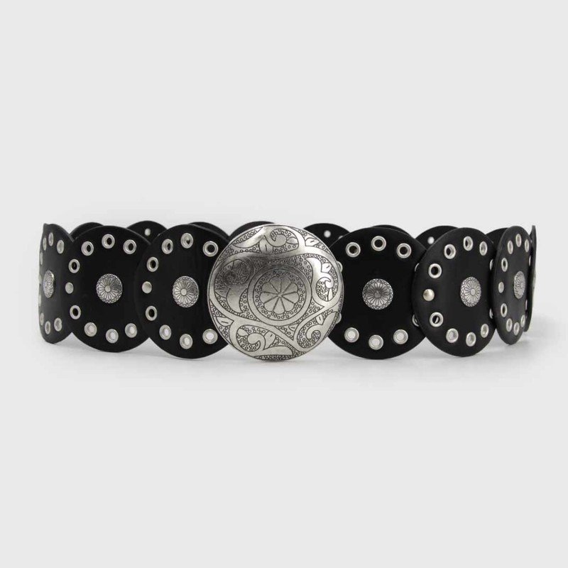 Imagen de Cinturón Negro con Hebilla Redonda