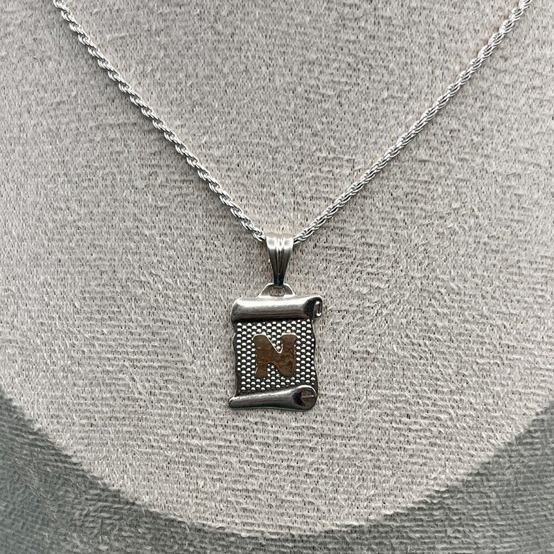 Imagen de Conjunto Tourbillon Letra N Plata Con Oro