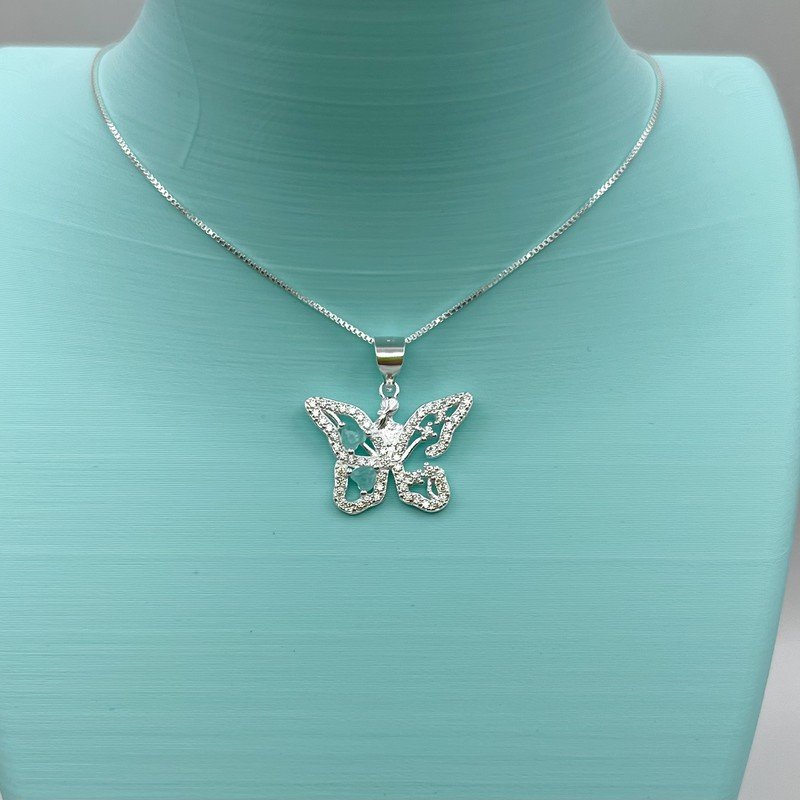 Imagen de Conjunto Mariposa Corazones Turqueza Con Circones