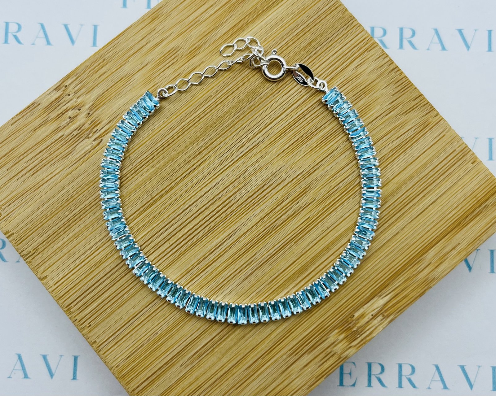 Imagen adicional 1 de Pulsera Cristal Ambar Celeste - 22cm