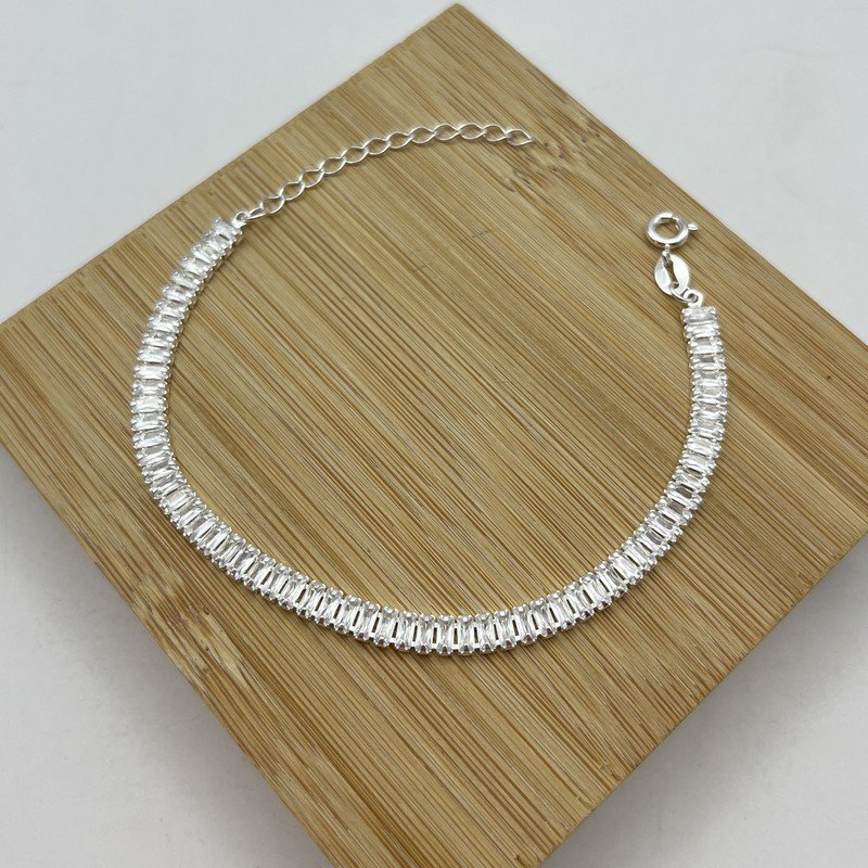 Pulsera Cristal Ámbar Blanca 5mm